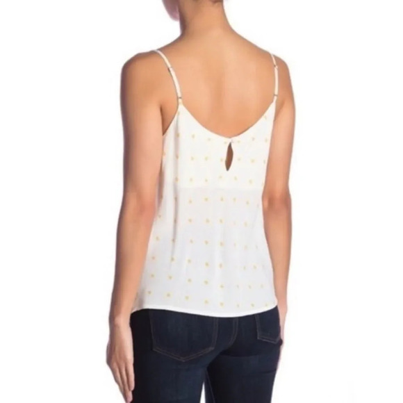 ELODIE Yellow Heart Print‎ Tank Top in White - Picture 2 of 7